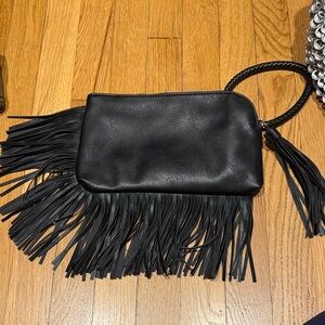 Black Fringe Women's Bag